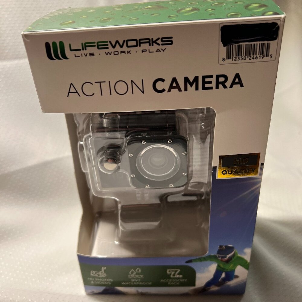 Lifeworks 1080p Action Camera W/Water Resistant Case